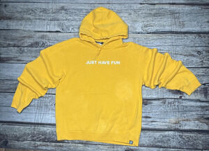 JHF Just Have Fun Skate Men's Pullover Hoodie Yellow Gold Size M Medium